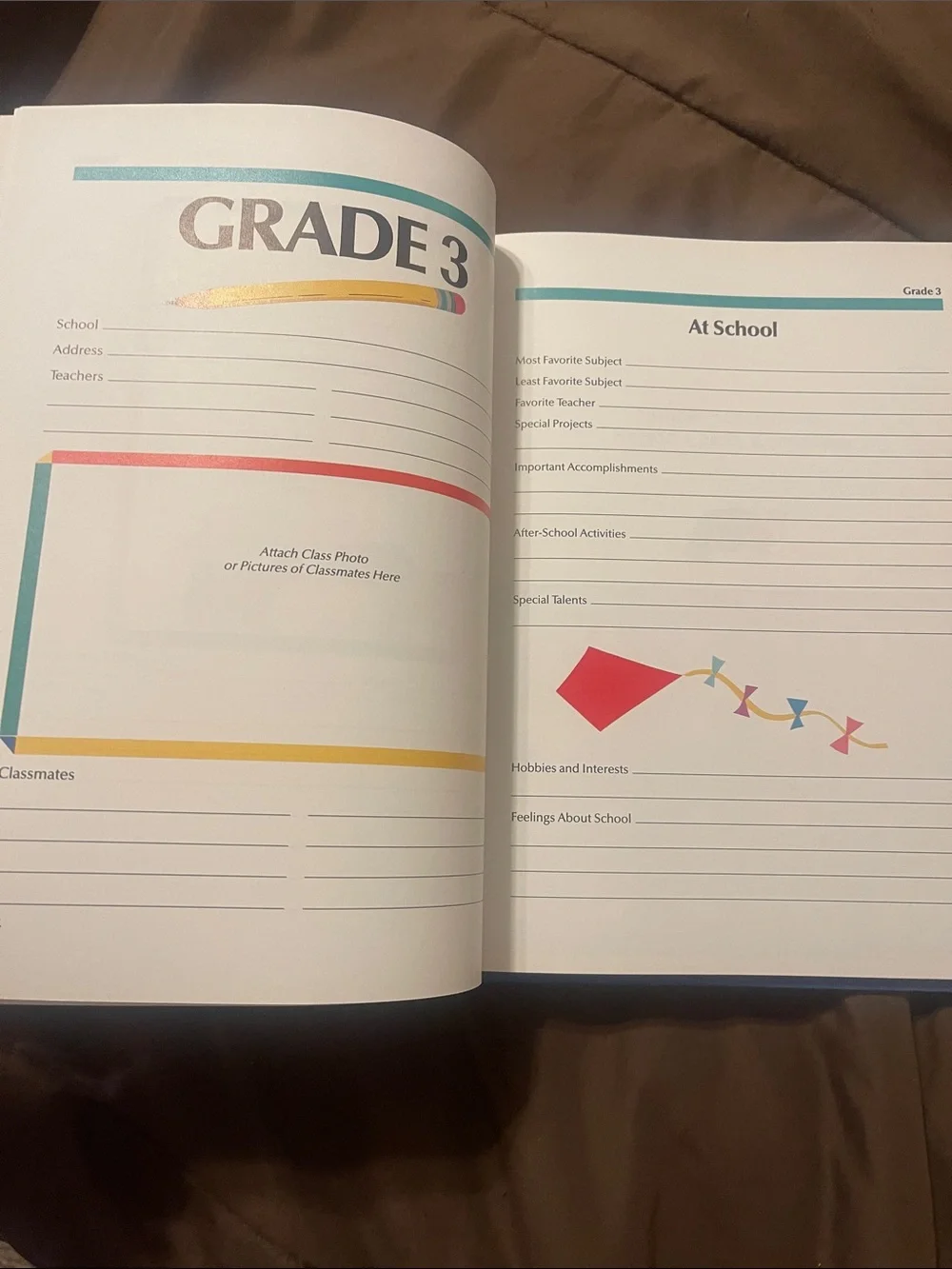 Two School Days School Record Album - Red Apple & Blue Cover